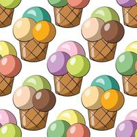 Seamless vector pattern with color ice cream