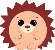 Cute cartoon adorable hedgehog. Draw illustration in color vector