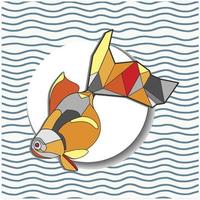 pescado de triángulos, pez dorado, gráfico, ilustración vectorial triangular vector