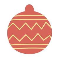 Christmas toy for the tree, ball with a pattern. Hand drawn vector illustration.Traditional holiday symbol