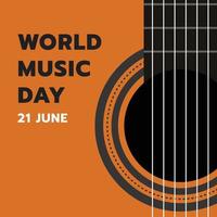 Happy world music day background vector