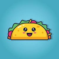 cute tacos cartoon character design vector