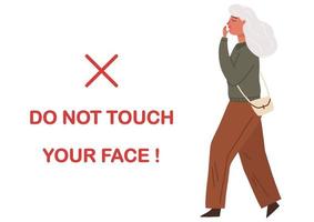 Do not touch your face vector