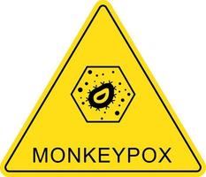 señal de advertencia amarilla de viruela del simio vector
