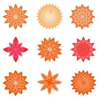 Hello summer flower botanical orange icon element isolated abstract background pattern vector illustration
