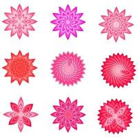 Set of flower blossom botanical petal icon sticker abstract background pattern vector illustration