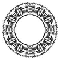 Ornate decorative frame. For the design of frames, menus, wedding invitations or labels, for laser cutting, creating patterns in wood, marquetry. Digital graphics. Black and white. vector
