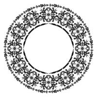 Ornate decorative frame. For the design of frames, menus, wedding invitations or labels, for laser cutting, creating patterns in wood, marquetry. Digital graphics. Black and white. vector