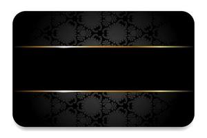 Premium business card in black with gold elements and ornaments. Black business VIP card. Modern creative template. Sale banner. vector