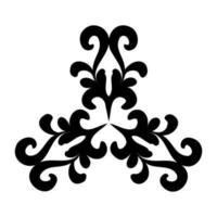 Antique black floral ornament on white background. Decorative design element in oriental style. Vector illustration.