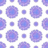 Purple virus cells on white background seamless pattern. Monkeypox virus background. Vector illustration.