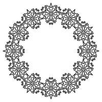 Round ornament. Design element for the holidays.Digital graphics in an oriental style. Black and white. Decorative frame. vector
