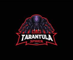 diseño del logo de la mascota tarántula. ilustración de vector de araña tarántula. ilustración del logotipo para mascota o símbolo e identidad, emblema deportivo o equipo de juegos de deportes electrónicos