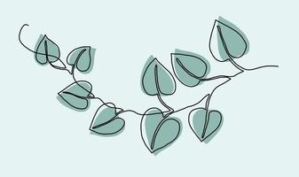 Simplicity ivy continuous line freehand drawing. vector