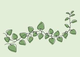 Simplicity ivy continuous line freehand drawing. vector