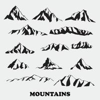 simplicidad montaña dibujo a mano alzada colección de diseño plano. vector