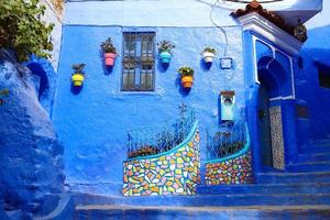 Street in Chefchaouen, Morocco photo