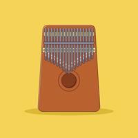 Kalimba Vector Illustration. Object. Music Instrument Vector. Flat Cartoon Style Suitable for Web Landing Page, Banner, Flyer, Sticker, Card, Background