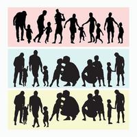 Happy Father Day Gift. Father And Son Silhouette Graphic vector