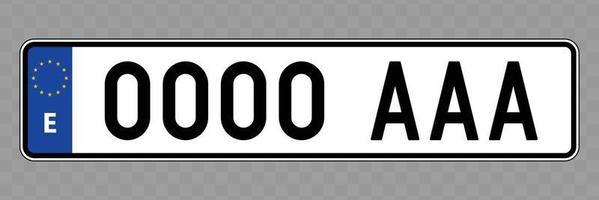 Vehicle number plate. vector