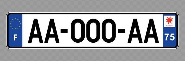 Vehicle number plate vector