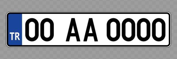 Vehicle number plate. vector