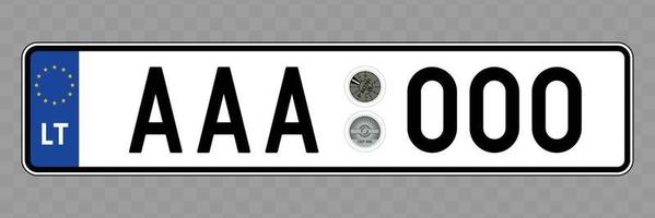 Vehicle number plate. vector