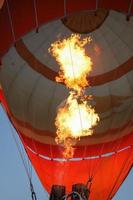 Hot air balloon being inflated photo