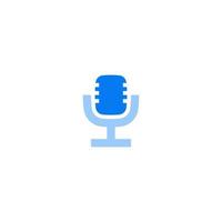 Microphone flat line icon. linear style sign for mobile concept and web design. Outline vector icon. Symbol, logo illustration. Vector graphic