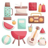 Picnic Activities Icon Set vector