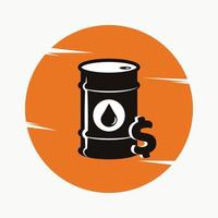 Ilustración de vector de icono de precio de barril de petróleo