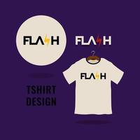 Ilustración de vector de diseño de camiseta de tipografía flash