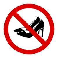 Warning no high heels sign and symbol graphic design vector illustration