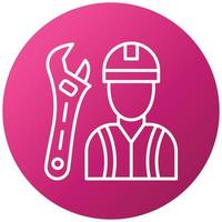 estilo de icono de trabajador de construcción vector