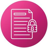 Document Locked Icon Style vector