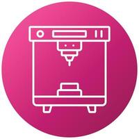 3d Printer Icon Style vector