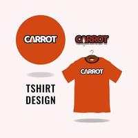 Ilustración de vector de diseño de camiseta con letras de zanahoria