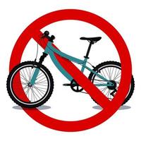 Advertencia sin signo de bicicleta y símbolo de diseño gráfico ilustración vectorial vector