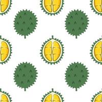 Seamless pattern cute durian fruits Vector illustration.