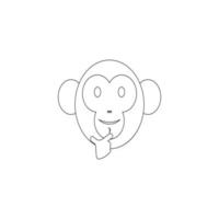 elemento de diseño de ilustración de vector de icono de mono