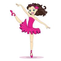 mini bailarina en el vestido de baile rosa. vector