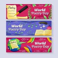 Set of Poetry Day Banner vector