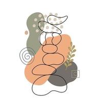 piedra zen en una simple ilustración vectorial de estilo de garabato abstracto con formas sin forma, relajación, meditación y concepto de yoga, pirámide de piedra de colores boho para hacer pancartas, afiches, tarjetas, impresiones, arte mural vector