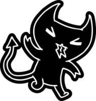 cartoon icon of a kawaii cute demon vector