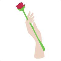 hand holding rose vector