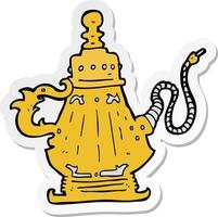 sticker of a cartoon hookah vector