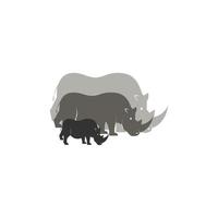 rhino illustration for wildlife day vector