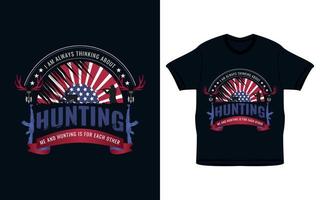 USA flag Hunting t-shirt design template vector