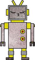 robot de dibujos animados de textura grunge retro vector