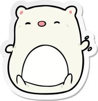 sticker of a cartoon polar bear vector